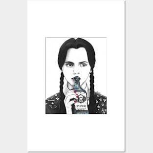 Wednesday Addams drawing Posters and Art
